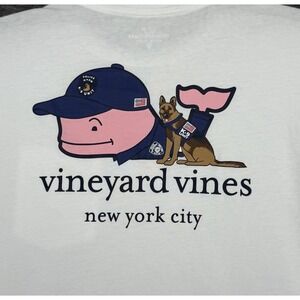 VINEYARD VINES Long Sleeve T Shirt Boys XL White Cotton‎ NYPD Pocket Logo Tee